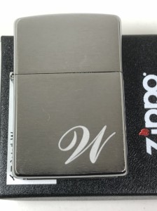 ジッポーZippo イニシャル「 W 」シルバー色/彫刻 200-W 新品