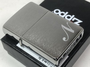 ジッポーZippo イニシャル「 N 」シルバー色/彫刻 200-N 新品