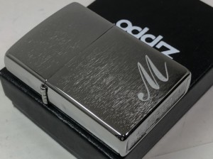 ジッポーZippo イニシャル「 M 」シルバー色/彫刻 200-M 新品