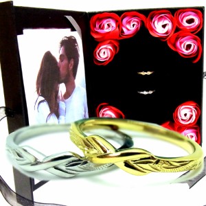 ペアリング ペアハワイアンジュエリー 指輪 カレイキニ スクロール 金属アレルギー対応 サージカル ステンレス 花 入浴剤 写真フレーム 