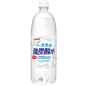 サンガリア 伊賀の天然水 強炭酸水 ペット1L1箱12本