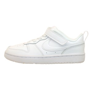 ナイキ NIKE COURT BOROUGH LOW 2 PSV コートバーロウ ロー 2 BQ5451-100 クラシックコート ベルクロスニーカー 白 キッズ/ジュニア