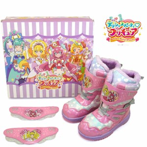 デリシャスパーティー プリキュア 6519 光る スノーブーツ ピンク ファー 雪寒地用スパイク付 キッズ おしゃれ かわいい 送料無料