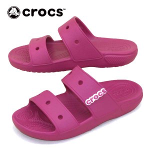 クロックス crocs Classic Crocs Sandal 206761 6SV クラシック スポーティー クロックス 2ベルト スライド サンダル ピンク レディース