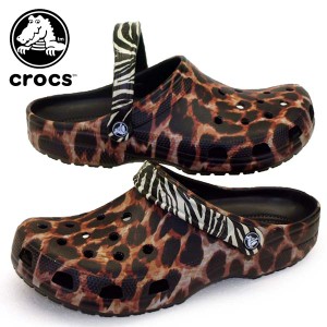 クロックス crocs CLASSIC ANIMAL REMIX CLOG 207840 0ZR クラシック アニマル リミックス クロッグ 黒マルチ カジュアル サンダル レデ