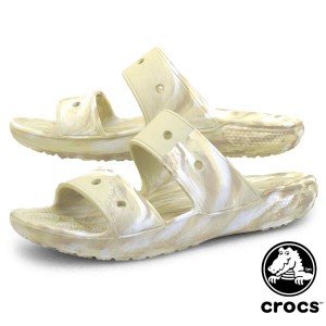 クロックス crocs CLASSIC CROCS MARBLED SANDAL 207701 2Y3 クラシック クロックス マーブル 2ベルト コンフォート サンダル ベージュ 