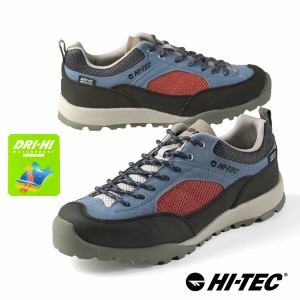 ハイテック HI-TEC AORAKI WP トレッキングシューズ ローカット 登山靴 ウォーキング HT HKU11 青赤白 透湿 防水 抗菌防臭 メンズ スポー