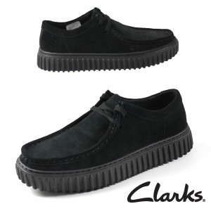 クラークス Clarks Torhill Lo トーヒルロー 26172019 ワラビー ローカット モカシン 黒 スエード 厚底 ラバーソール カジュアル メンズ 