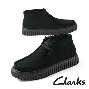 クラークス Clarks Torhill Hi トーヒル ハイ 26173664 厚底 ハイカット ワラビー ブーツ 黒 スエード モカシン メンズ カジュアル シン