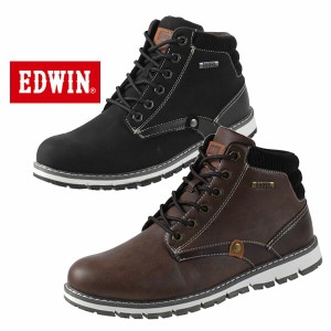 エドウィン EDWIN チャッカ ワークブーツ アウトドア EDW-7982 防水設計 黒 濃茶 ビジネスシューズ メンズ カジュアル シンプル おしゃれ