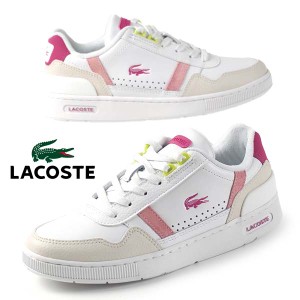 ラコステ LACOSTE T-CLIP 223 6 SFA 46SFA0093-B53 白ピンク クラシック コートスニーカー 正規品 レディース シンプル おしゃれ かわい