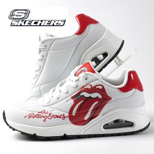 スケッチャーズ SKECHERS UNO ROLLING STONES SINGLE! 177965 WRD ウノ ローリング・ストーンズ シングル 白 エアソール スニーカー レデ