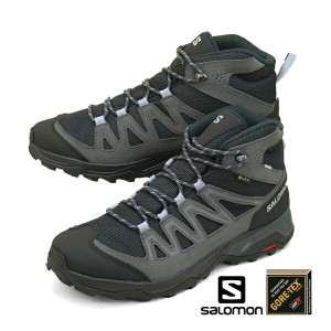 サロモン SALOMON X WARD LEATHER MID GTX 471817 黒灰 ハイキング 登山靴 ゴアテックス 軽量 防水 メンズ 送料無料 アウトドア カジュア