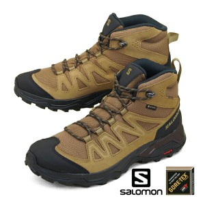 サロモン SALOMON X WARD LEATHER MID GTX 471818 茶黒 ハイキング 登山靴 ゴアテックス 軽量 防水 メンズ 送料無料 アウトドア カジュア