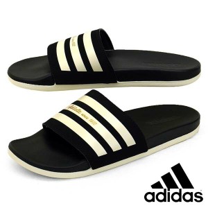 アディダス adidas ADILETTE COMFORT U GW5966 アディレッタ コンフォート スライド シャワーサンダル 黒白金 メンズ カジュアル スポー