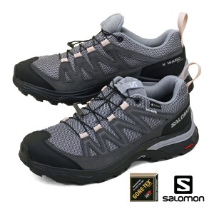 サロモン SALOMON X WARD LEATHER GTX W 471824 ローカット 黒濃灰 ゴアテックス 防水/透湿 トレッキング ハイキング 軽量 登山靴 レディ