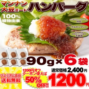 100％植物由来の新感覚 90g×6袋 ハンバーグ !!マンナン大豆 ミートハンバーグ  メール便 pre