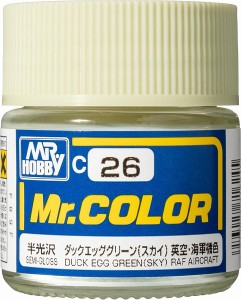 4973028716245:塗料 C26 ダックエッググリーン 半光沢【新品】 GSIクレオス Mr.カラー