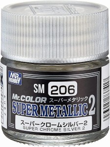 4973028718737:塗料 Mr.スーパーメタリック2 スーパークロームシルバー2 10ml 模型用塗料 SM206【新品】 GSIクレオス スーパーメタリック