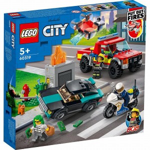 5702017161037:レゴ シティ しょうぼうレスキュー & ポリスチェイス 60319【新品】 LEGO　知育玩具