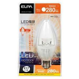 エルパ LED電球 E17口金 全光束280lm(3．．3Wシャンデリア球タイプ) 電球色相当 elpaball LDC4CL-E17-G351