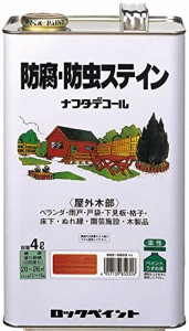 ロックペイント 水性防腐、防虫ステイン(H85) つやなし パイン 4L