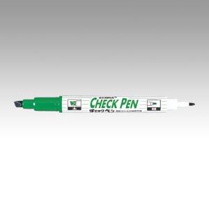 （まとめ買い）ゼブラ 新 チェックペン 緑 MW-151-CK-G 00012514 〔10本セット〕