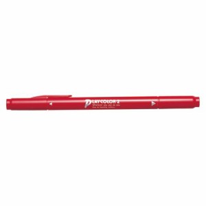 （まとめ買い）トンボ鉛筆 水性サインペンプレイカラー2 紅色 WS-TP 24 ベニイロ 00031281 〔10本セット〕