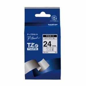 （まとめ買い）ブラザー ピータッチテープ24mm白/黒 TZE-251 00009737 〔3個セット〕