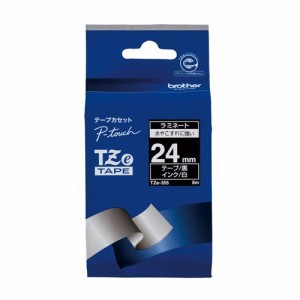 （まとめ買い）ブラザー ピータッチテープ24mm黒/白 TZE-355 00009738 〔3個セット〕