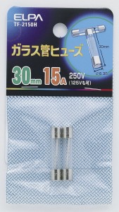 （まとめ買い）ELPA ガラス管ヒューズ30MM TF-2150H 〔×10〕