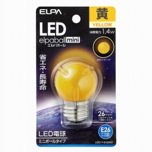 （まとめ買い）ELPA LED電球G40形E26 LDG1Y-G-G253 〔×3〕