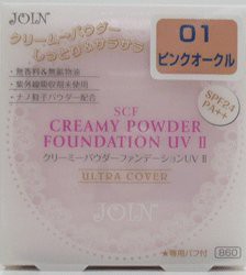 ジョイン　SCFクリーミーパウダーファンデーションUV　2　専用パフ付き 12g　01ピンクオークル