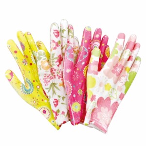 華やか花柄ガーデン手袋(4柄組) 