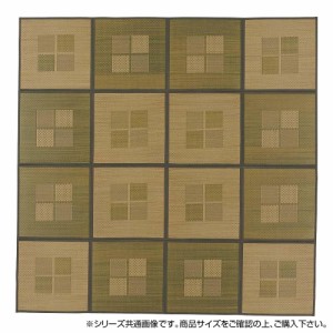 緑茶染め い草アクセントラグ 祇園 約266×266cm グリーン TSN504196