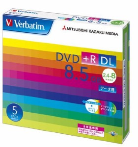 【メール便発送】三菱化学メディア Verbatim DVD＋R DL 8.5GB 1回記録用 2.4-8倍速 5mmケース 5枚パック DTR85HP5V1