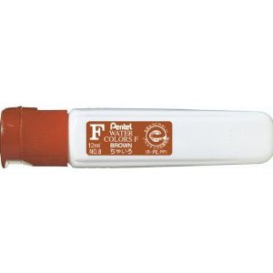 （まとめ買い）ぺんてる えのぐ エフ水彩 単色 12ml ポリチューブ入り ちゃいろ WFCT08 〔10個セット〕