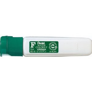 （まとめ買い）ぺんてる えのぐ エフ水彩 単色 12ml ポリチューブ入り ビリジアン WFCT18 〔10個セット〕