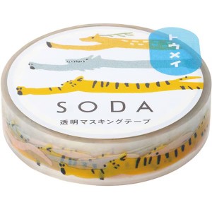 （まとめ買い）キングジム SODA ソーダ 透明マスキングテープ 幅10mm×4m オイカケッコ CMT10-008 〔3個セット〕