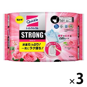 花王 トイレクイックル ストロング トイレ用掃除シート プレミアムローズの香り つめかえ用 16枚 417695