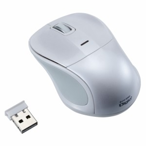 （まとめ買い）ナカバヤシ 小型無線静音3ボタンBlueLEDマウス ホワイト MUS-RKT109W 〔3個セット〕