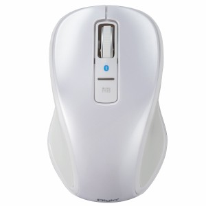 ナカバヤシ Bluetooth5 静音3ボタンBlueLEDマウス ホワイト MUS-BKT174W