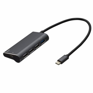 （まとめ買い）ナカバヤシ PowerDelivery対応 USB Typye-C 5ポート変換アルミハブ UH-C3245GY 〔3個セット〕