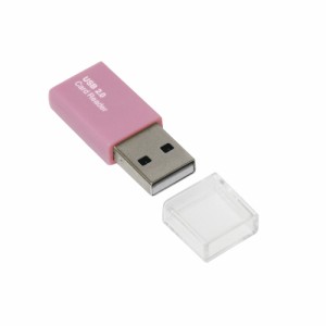 （まとめ買い）ナカバヤシ USB2.0カードリーダー・ライター ピンク CRW-MSD78P 〔×3〕