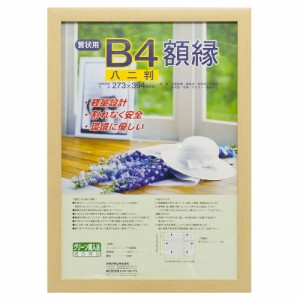 （まとめ買い）ナカバヤシ 樹脂製軽量額縁 木地 八二 フ-KWP-57 〔×3〕