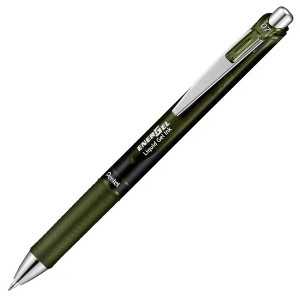 （まとめ買い）ぺんてる ゲルインキボールペン エナージェル 0.7mm オリーブブラック BL77A2-KA 〔10本セット〕