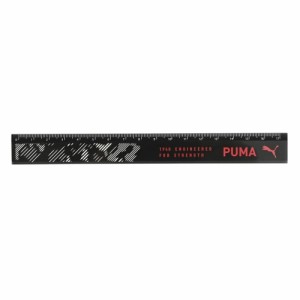 （まとめ買い）クツワ PUMA(プーマ) 17cm定規 ブラック (赤ロゴ) PM440BK 〔10個セット〕