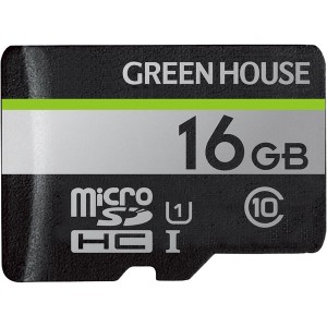 （まとめ買い）グリーンハウス microSDHCカード UHS-I クラス10 16GB GH-SDM-UA16G 〔3個セット〕