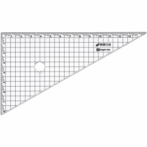 （まとめ買い）新潟精機 アクリル カッティング方眼三角定規 快段目盛 150×85mm CAGS-3060KD 〔3個セット〕