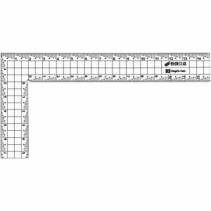 （まとめ買い）新潟精機 アクリル カッティング方眼L型定規 快段目盛 150×75mm CAGS-L15KD 〔3個セット〕